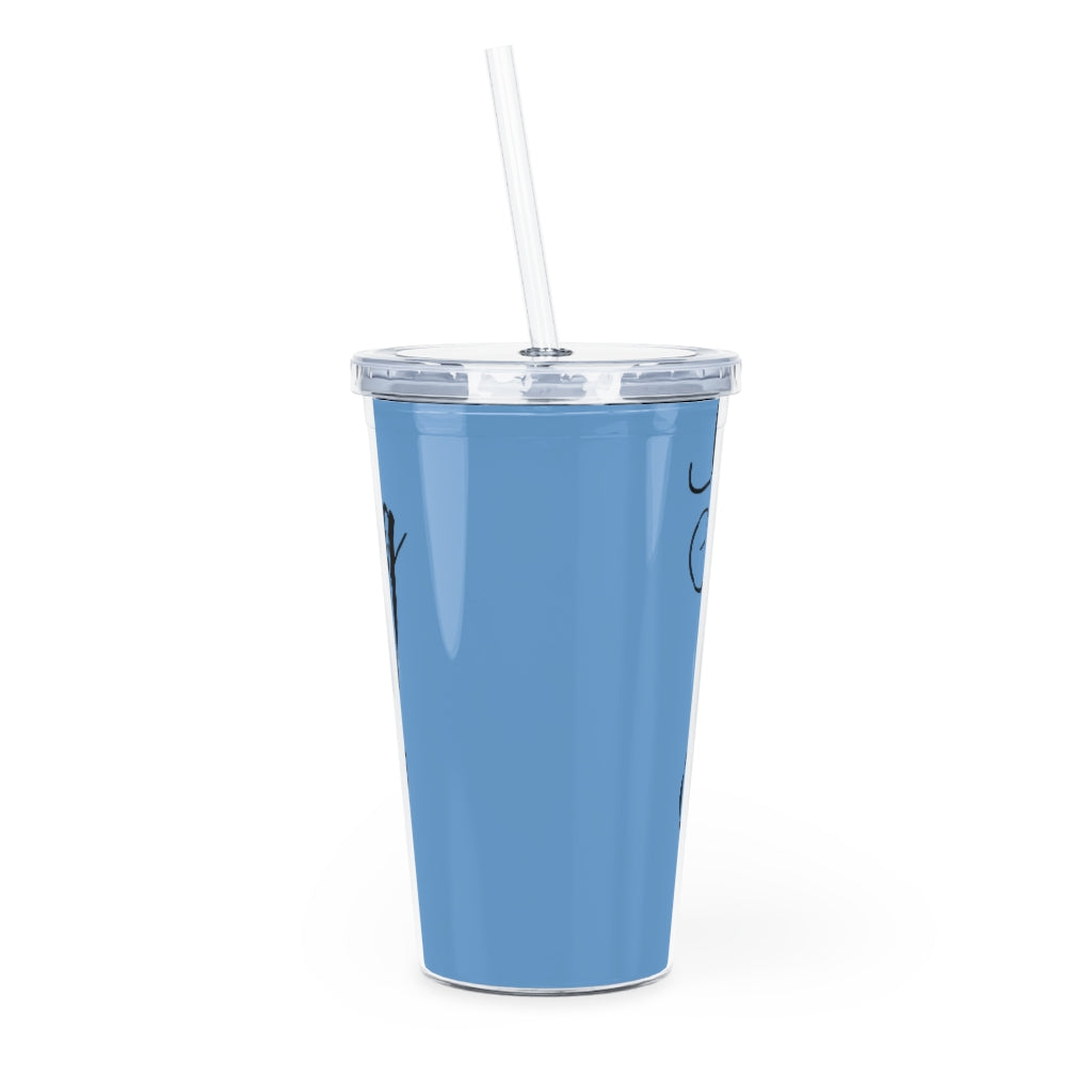 Plastic Tumbler with Straw