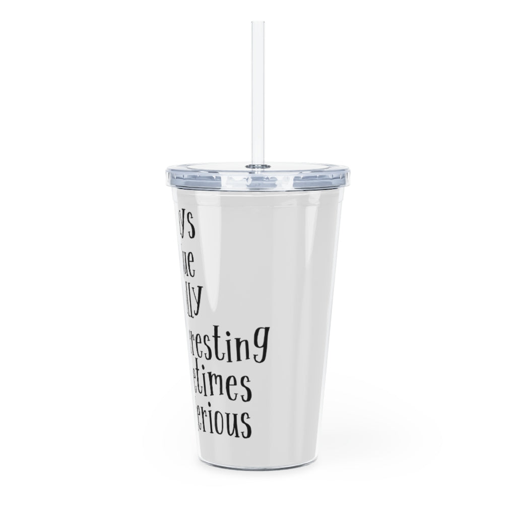 Plastic Tumbler with Straw