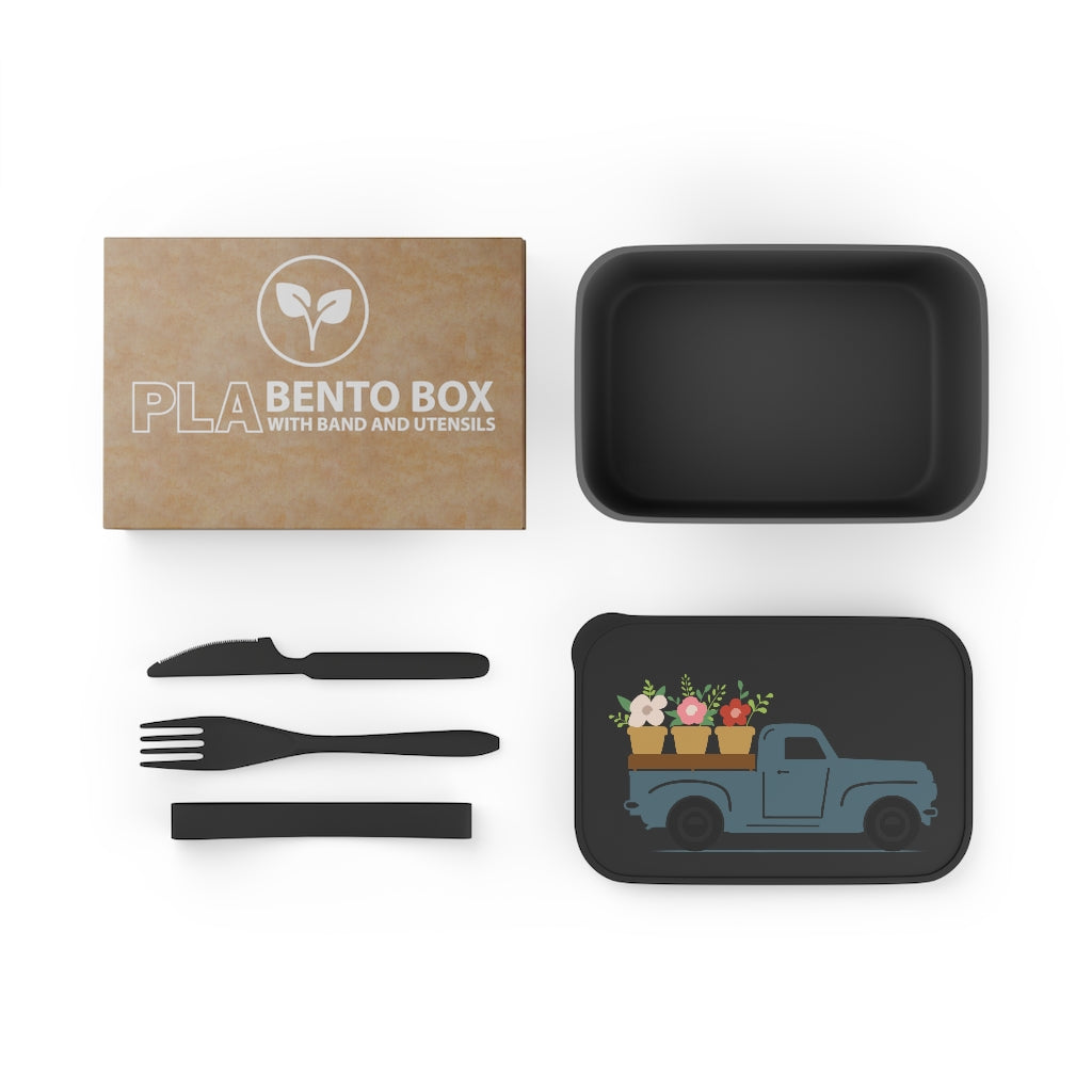 PLA Bento Box with Band and Utensils