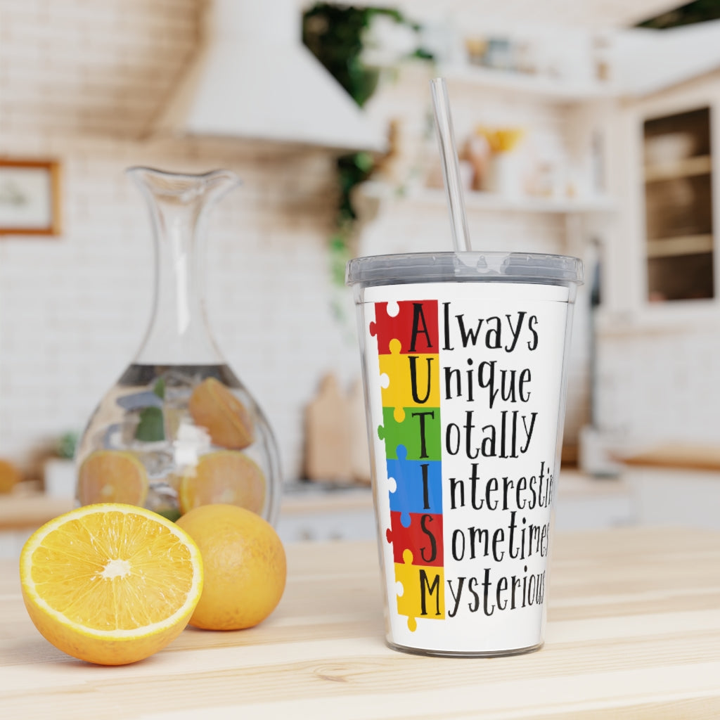 Plastic Tumbler with Straw