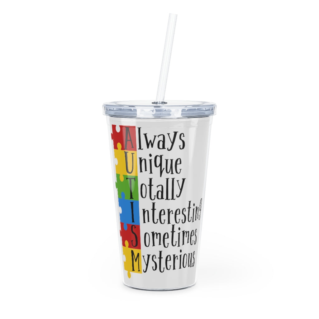 Plastic Tumbler with Straw