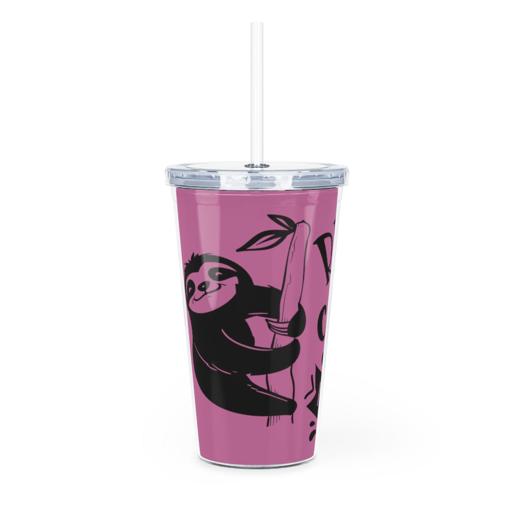 Plastic Tumbler with Straw