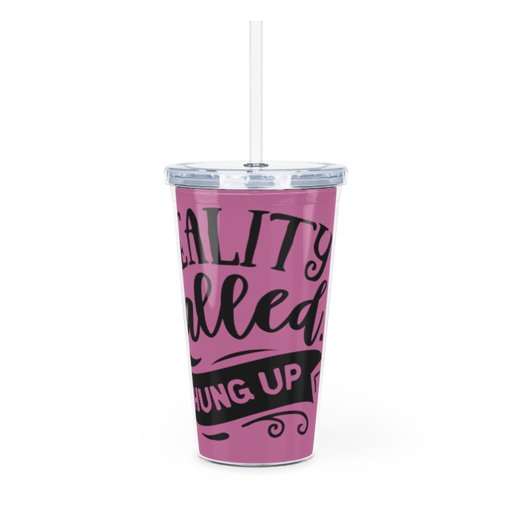 Plastic Tumbler with Straw