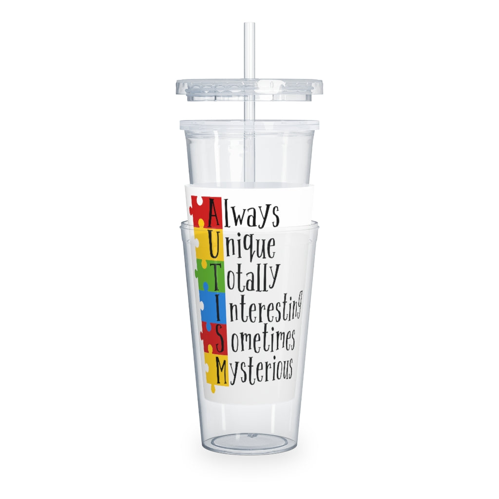 Plastic Tumbler with Straw