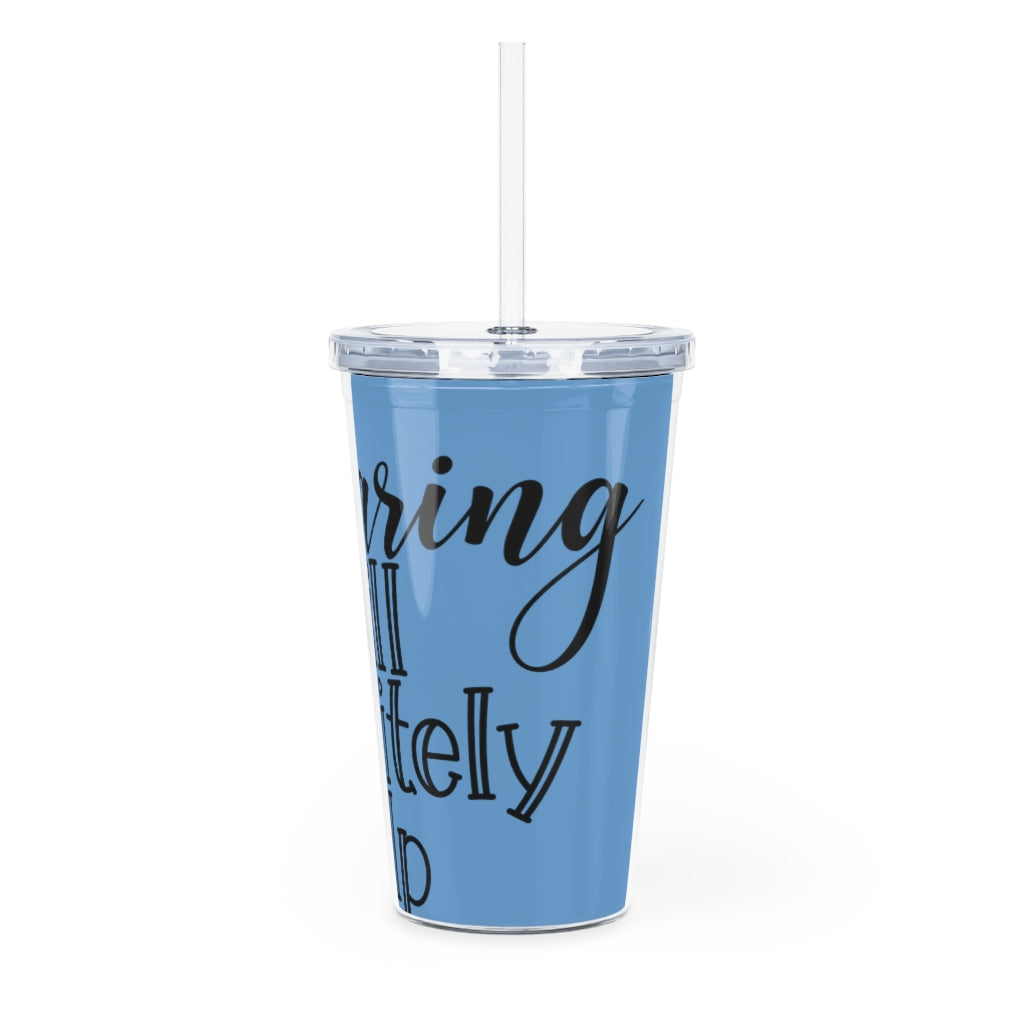 Plastic Tumbler with Straw