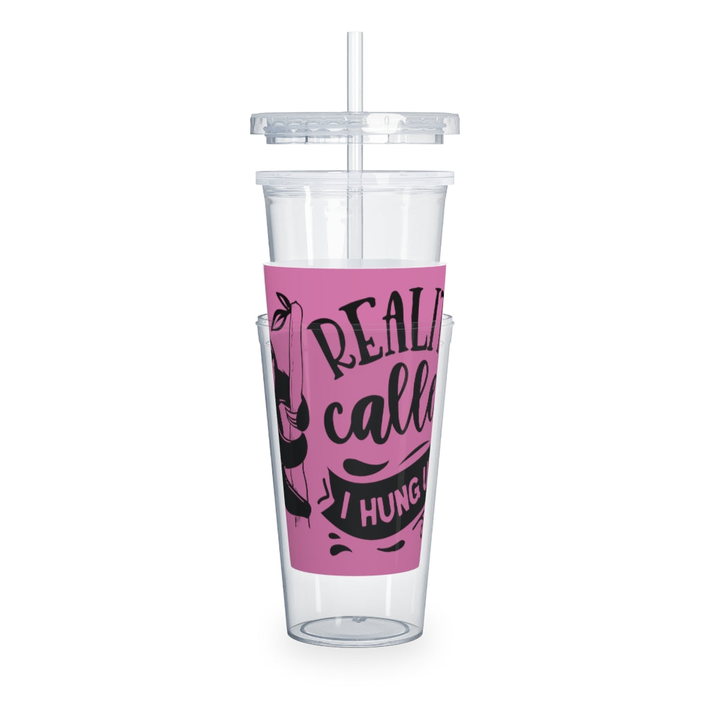 Plastic Tumbler with Straw