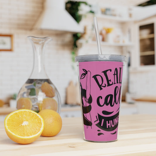 Plastic Tumbler with Straw